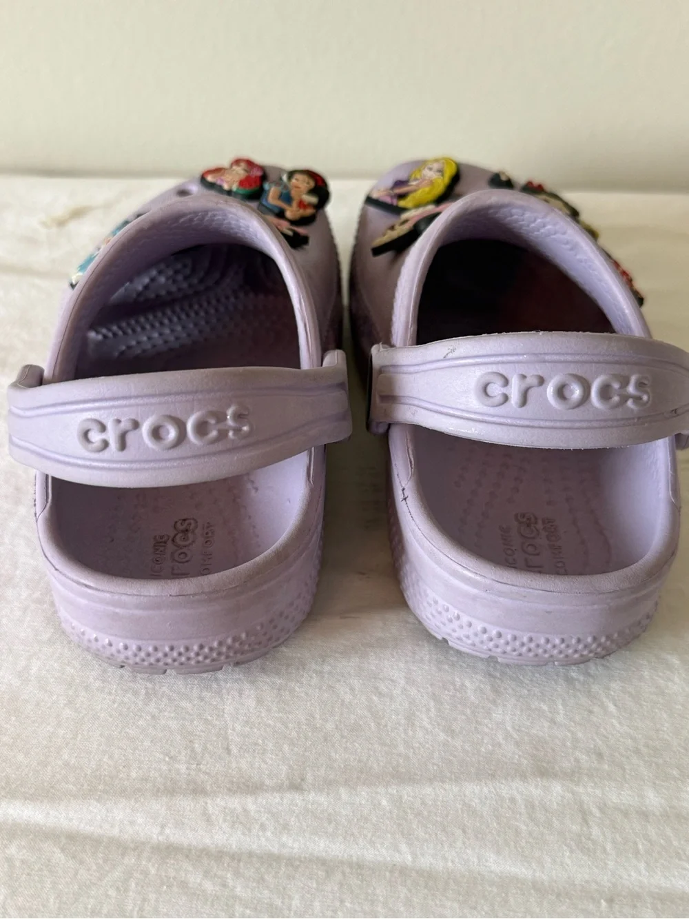 CROCS Kids Light Purple Clog Sandals with Princess Character Charms